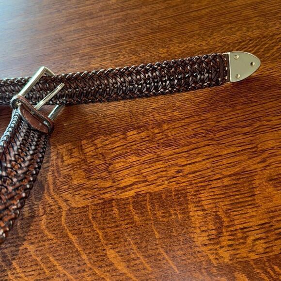 Perry Ellis Brown Leather Braided Belt Men's XXL 42 - Picture 8 of 10